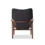 INGRID Grey Wool Lounge Chair Walnut Ash Frame