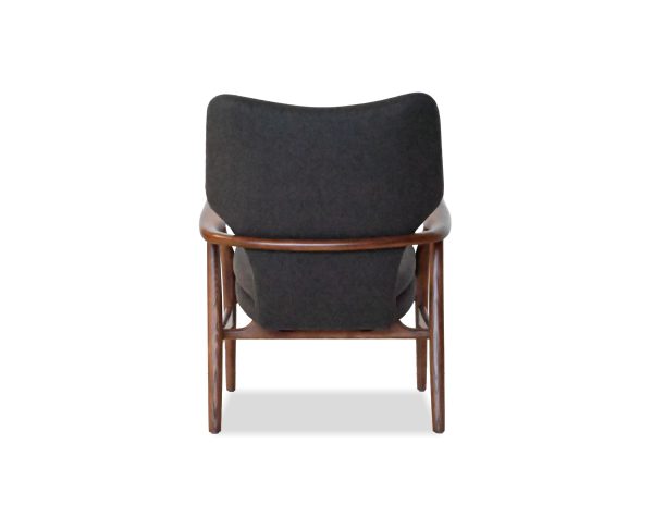 INGRID Grey Wool Lounge Chair Walnut Ash Frame 2
