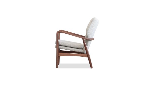 INGRID Lounge Chair Walnut Ash Frame Ribbed Fabric 1