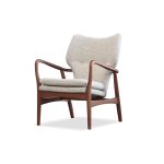 INGRID Lounge Chair Walnut Ash Frame Ribbed Fabric 7 INGRID Lounge Chair Walnut Ash Frame Ribbed Fabric