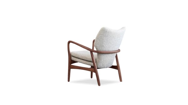 INGRID Lounge Chair Walnut Ash Frame Ribbed Fabric 2