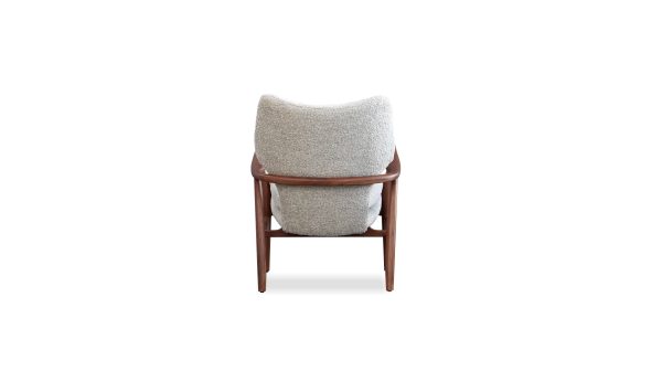 INGRID Lounge Chair Walnut Ash Frame Ribbed Fabric 3