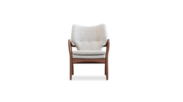 INGRID Lounge Chair Walnut Ash Frame Ribbed Fabric 4
