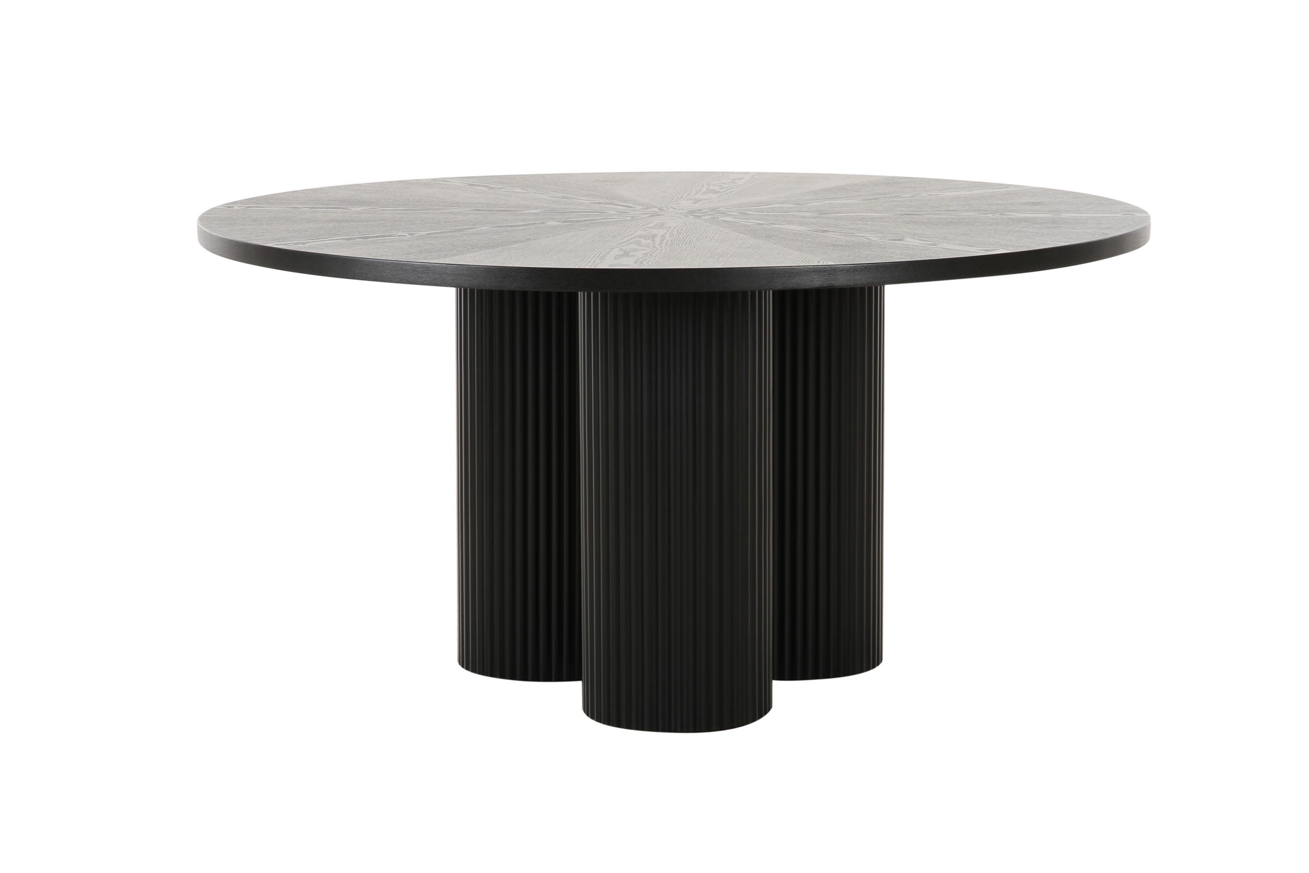 IONIC Round Black American Ash Wood Veneer Dining Table 1 IONIC Round Black American Ash Wood Veneer Dining Table