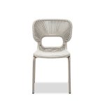 ISCHIA Taupe Stackable Indoor Outdoor Dining Chairs 8 ISCHIA Taupe Stackable Indoor Outdoor Dining Chairs