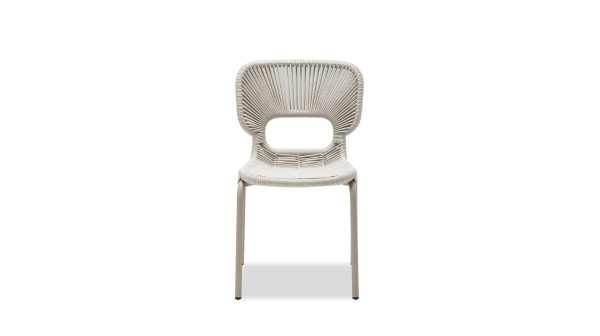 ISCHIA Taupe Stackable Indoor Outdoor Dining Chairs 1 2