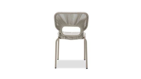 ISCHIA Taupe Stackable Indoor Outdoor Dining Chairs 4 2