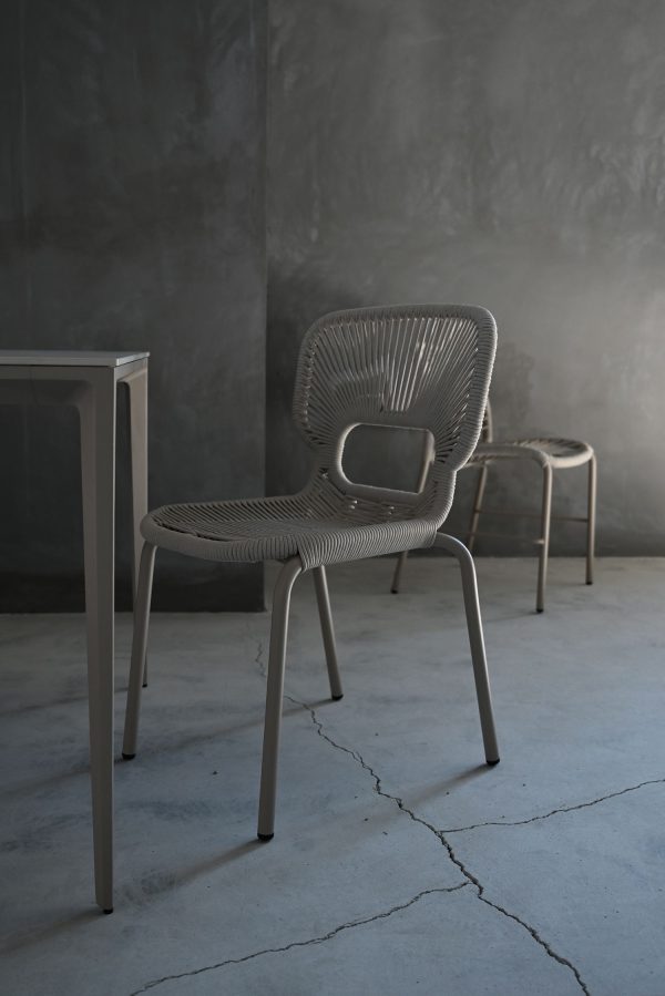 ISCHIA Taupe Stackable Indoor Outdoor Dining Chairs 5 2