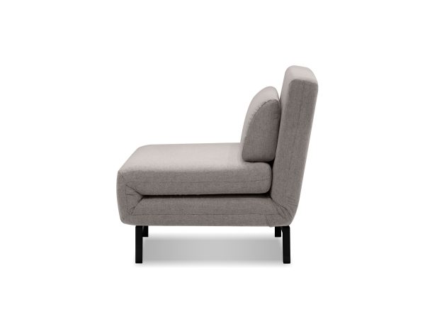 ISO Driftwood Swivel Chair Bed with Black Legs 1