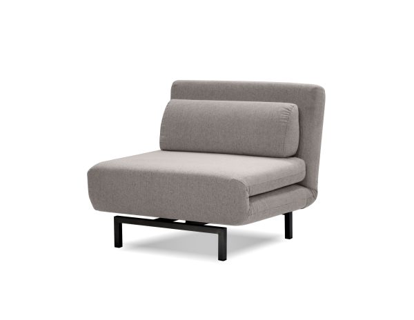 ISO Driftwood Swivel Chair Bed with Black Legs