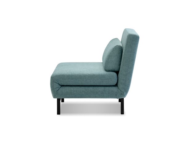 ISO Peacock Tweed Swivel Chair Bed Black Legs 1