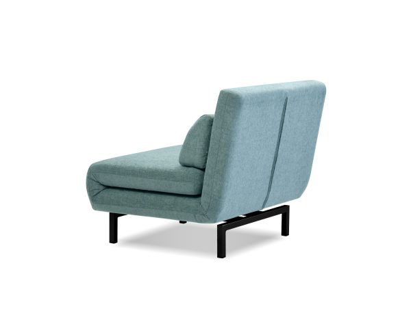ISO Peacock Tweed Swivel Chair Bed Black Legs 2