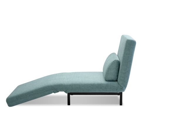 ISO Peacock Tweed Swivel Chair Bed Black Legs 4