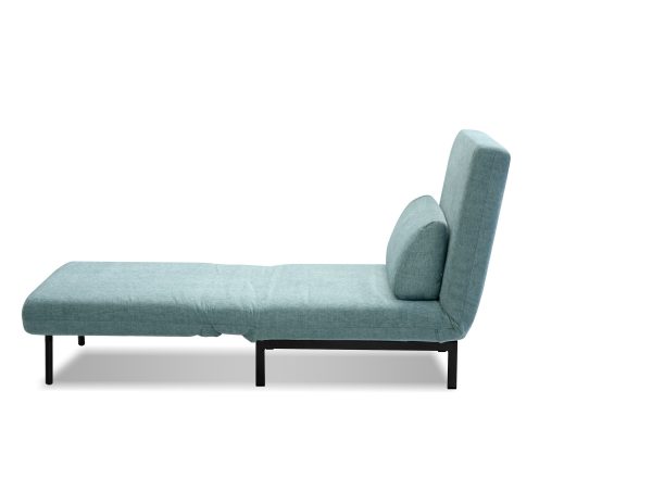 ISO Peacock Tweed Swivel Chair Bed Black Legs 5
