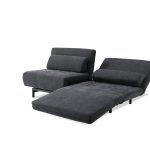 ISO Swivel Tweed Sofa Bed with Black Legs