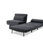 ISO Swivel Tweed Sofa Bed with Black Legs