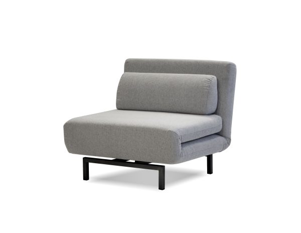 ISO Tweed Swivel Chair Bed Black Legs