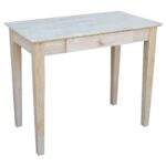 Unfinished Wood Laptop Desk with Drawer and Keyboard Tray