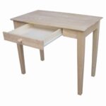 Unfinished Wood Laptop Desk with Drawer and Keyboard Tray