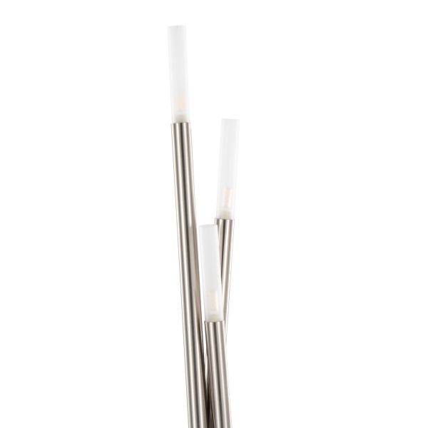 Icicle Contemporary Brushed Nickel Frosted Glass Floor Lamp 11