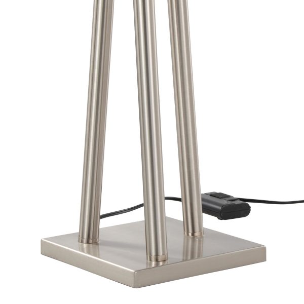 Icicle Contemporary Brushed Nickel Frosted Glass Floor Lamp 12
