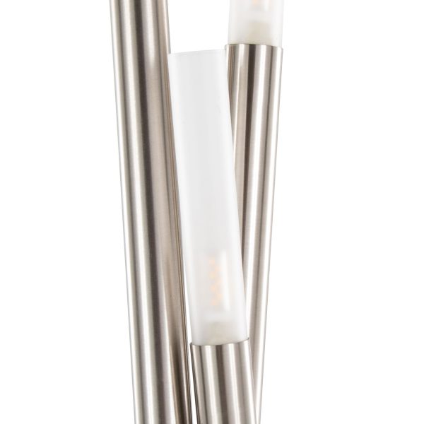 Icicle Contemporary Brushed Nickel Frosted Glass Floor Lamp 13