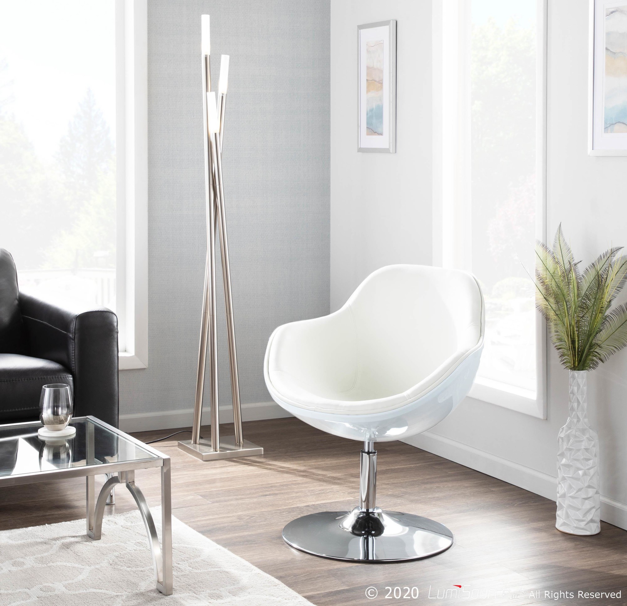 Icicle Contemporary Brushed Nickel Frosted Glass Floor Lamp 3 Icicle Contemporary Brushed Nickel Frosted Glass Floor Lamp - Image 3