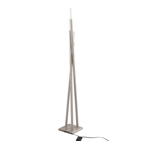 Icicle Contemporary Brushed Nickel Frosted Glass Floor Lamp 8