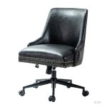 Idalia Black Faux Leather Nailhead Trim Swivel Office Chair 7 Idalia Black Faux Leather Nailhead Trim Swivel Office Chair