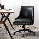Idalia Black Faux Leather Nailhead Trim Swivel Office Chair 6 Idalia Black Faux Leather Nailhead Trim Swivel Office Chair