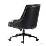 Idalia Black Faux Leather Nailhead Trim Swivel Office Chair 8 Idalia Black Faux Leather Nailhead Trim Swivel Office Chair