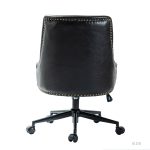 Idalia Black Faux Leather Nailhead Trim Swivel Office Chair 9 Idalia Black Faux Leather Nailhead Trim Swivel Office Chair