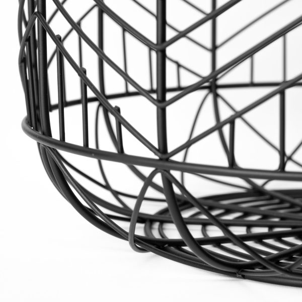 Idris Set of 2 Black Metal Geometric Mesh Bowls 7