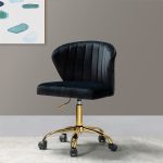 Ilia Black Velvet Ergonomic Adjustable Height Swivel Task Chair