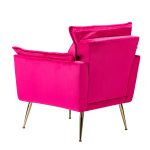 Ilia Fuchsia Velvet Tufted Accent Armchair with Golden Legs 8 Ilia Fuchsia Velvet Tufted Accent Armchair with Golden Legs