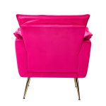 Ilia Fuchsia Velvet Tufted Accent Armchair with Golden Legs 9 Ilia Fuchsia Velvet Tufted Accent Armchair with Golden Legs