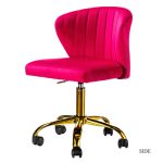 Ilia Fushia Velvet Ergonomic Adjustable Height Swivel Task Chair