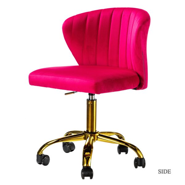 Ilia Fushia Velvet Ergonomic Adjustable Height Swivel Task Chair 1