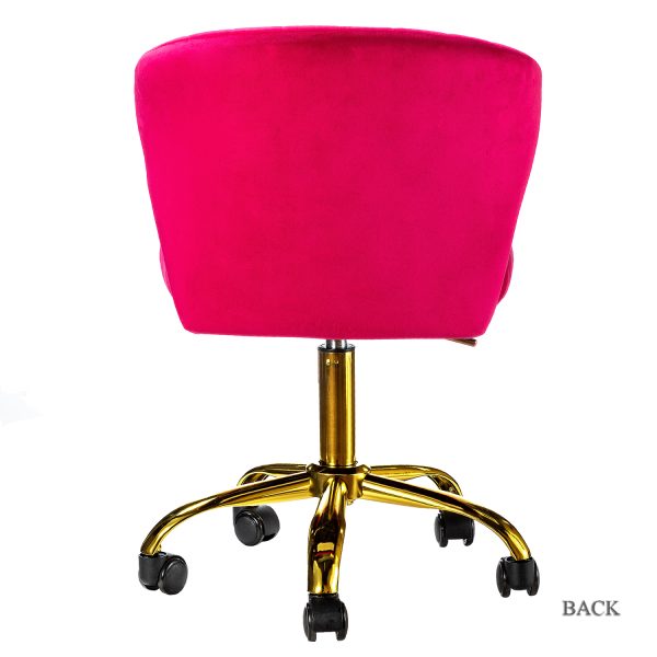 Ilia Fushia Velvet Ergonomic Adjustable Height Swivel Task Chair 2