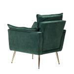Ilia Green Velvet Tufted Accent Armchair with Golden Legs 8 Ilia Green Velvet Tufted Accent Armchair with Golden Legs