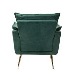 Ilia Green Velvet Tufted Accent Armchair with Golden Legs 9 Ilia Green Velvet Tufted Accent Armchair with Golden Legs