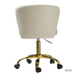 Ilia Ivory Velvet Ergonomic Adjustable Height Swivel Task Chair 8 Ilia Ivory Velvet Ergonomic Adjustable Height Swivel Task Chair