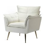Ilia Ivory Velvet Tufted Accent Armchair 7 Ilia Ivory Velvet Tufted Accent Armchair