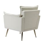 Ilia Ivory Velvet Tufted Accent Armchair 8 Ilia Ivory Velvet Tufted Accent Armchair