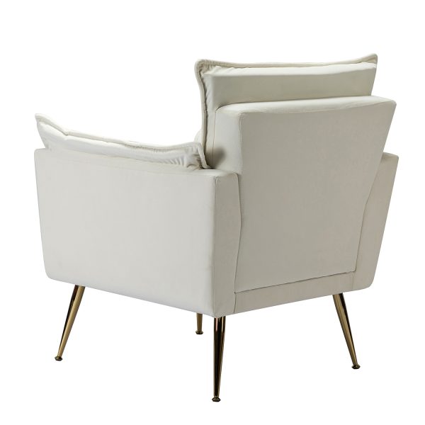 Ilia Ivory Velvet Tufted Accent Armchair 2