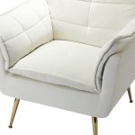 Ilia Ivory Velvet Tufted Accent Armchair 10 Ilia Ivory Velvet Tufted Accent Armchair