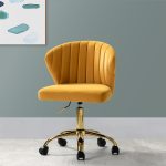 Ilia Mustard Velvet Ergonomic Adjustable Height Swivel Task Chair 6 Ilia Mustard Velvet Ergonomic Adjustable Height Swivel Task Chair