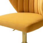 Ilia Mustard Velvet Ergonomic Adjustable Height Swivel Task Chair 9 Ilia Mustard Velvet Ergonomic Adjustable Height Swivel Task Chair