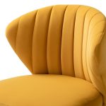 Ilia Mustard Velvet Ergonomic Adjustable Height Swivel Task Chair 10 Ilia Mustard Velvet Ergonomic Adjustable Height Swivel Task Chair