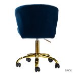Ilia Navy Velvet Ergonomic Adjustable Height Swivel Task Chair 8 Ilia Navy Velvet Ergonomic Adjustable Height Swivel Task Chair